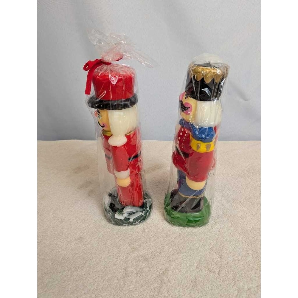 Vintage Nutcracker Candles Set 2 Christmas Soldier Figural Decorative Collectibl - Picture 4 of 11